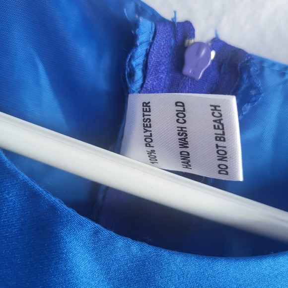 toddler girls‎ size 4 blue satiny gathered rouched long formal dress - Picture 4 of 7